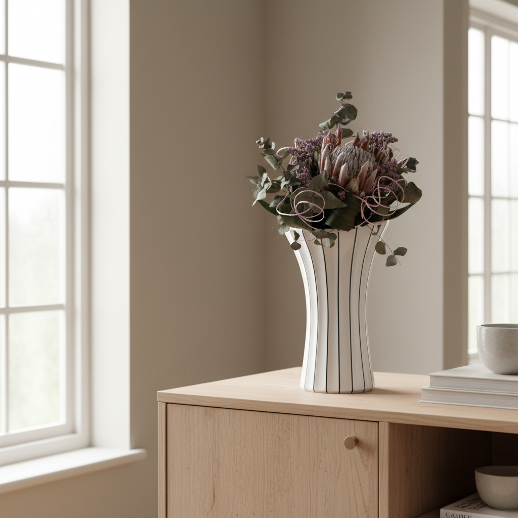 White Retro Style Porcelain Flower Vase