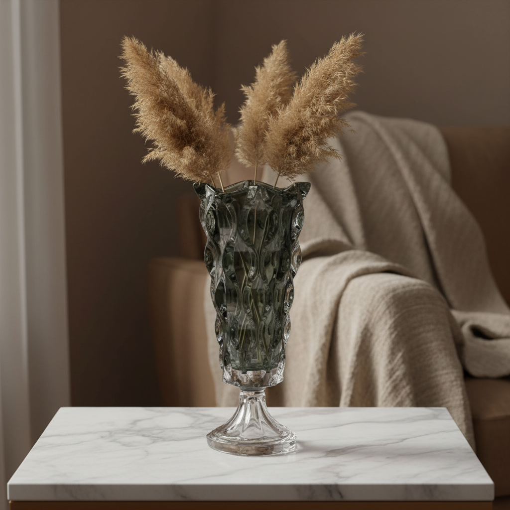 Samba Grey Footed Crystal Vase