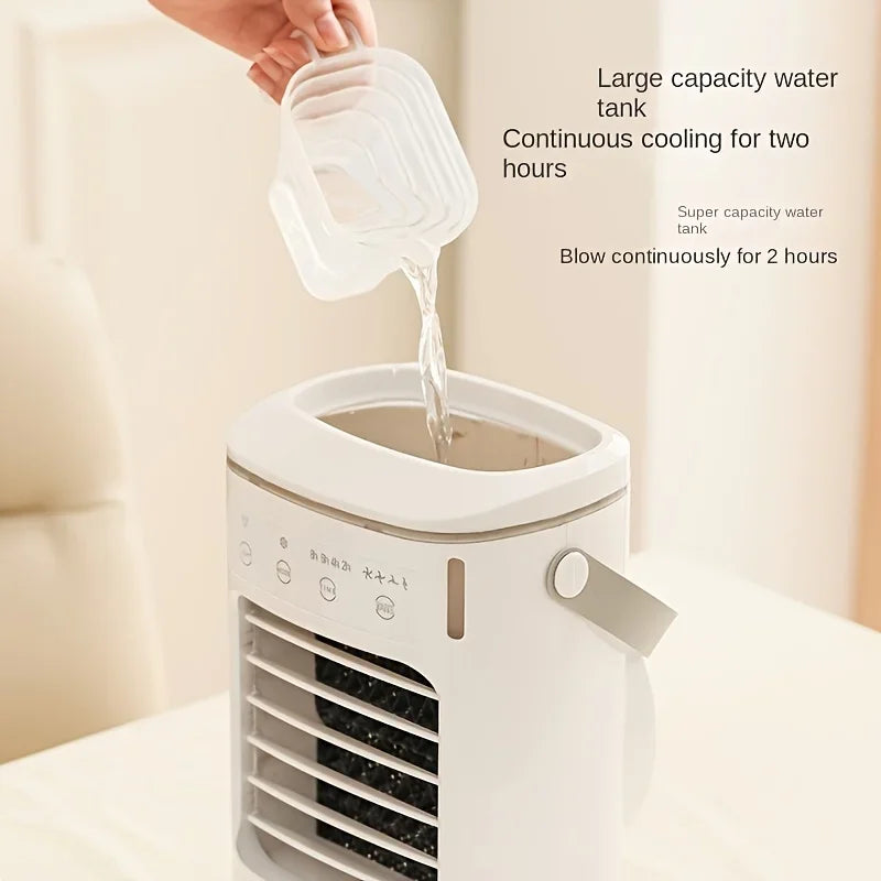Portable Desktop Air Cooler with Mist Spray — 600ml, Rechargeable