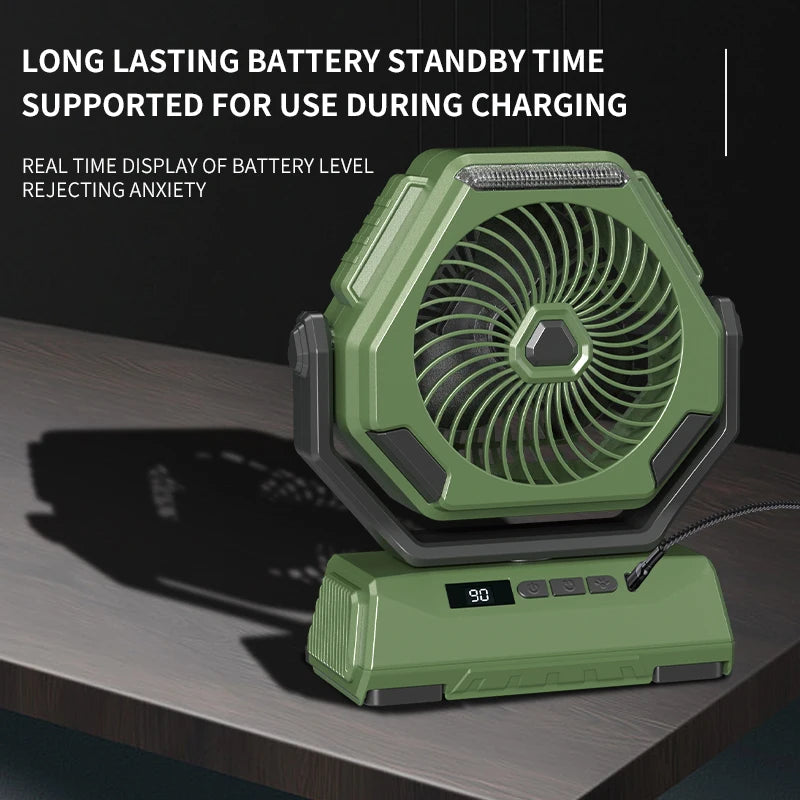 6000mAh Rechargeable Camping Fan