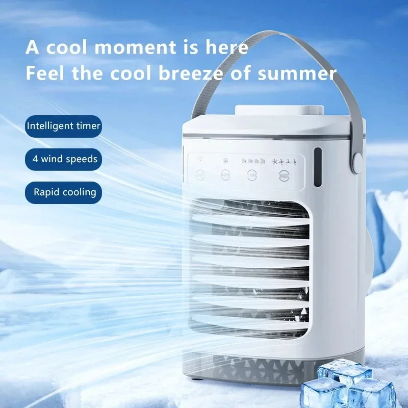 Portable Desktop Air Cooler with Mist Spray — 600ml, Rechargeable