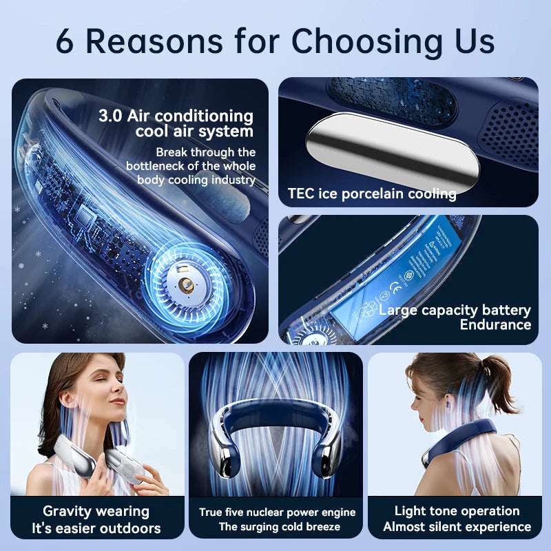10000mAh Bladeless Neck Fan