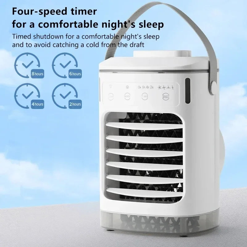 Portable Desktop Air Cooler with Mist Spray — 600ml, Rechargeable