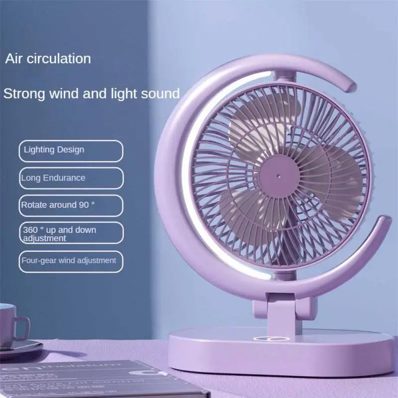 Mini Foldable Desktop Fan with Night Light