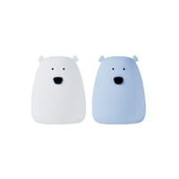 Mini Bear Night Lights Set - White & Arctic Blue
