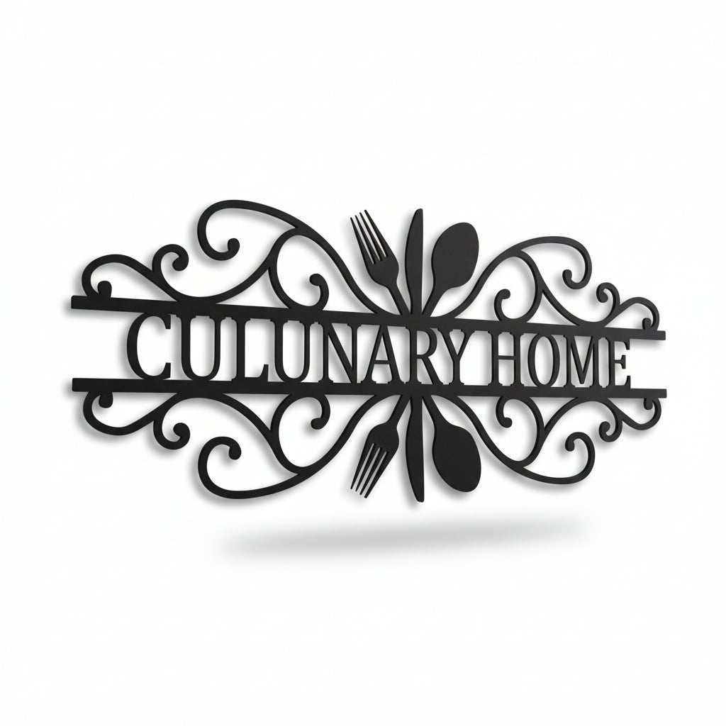 Custom Metal Kitchen Silverware Sign | Farmhouse Kitchen Wall Decor