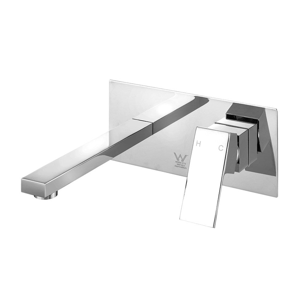 Wall-Mounted Basin Mixer Tap — Chrome, Square
