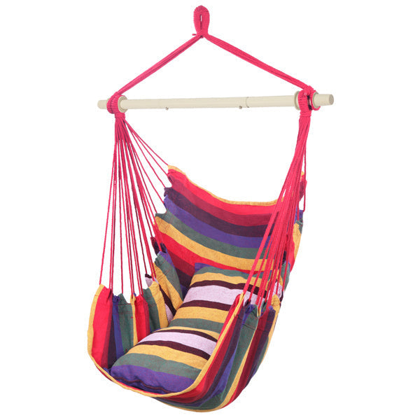 The Rainbow Hanging Chair with Cushions