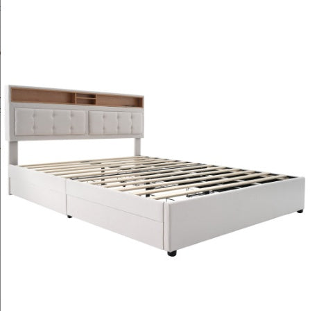 Upholstered Storage Bed with USB Charging