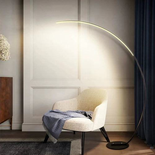 Modern RGBW Curved Floor Lamp | Sleek Ambient Lighting for Home