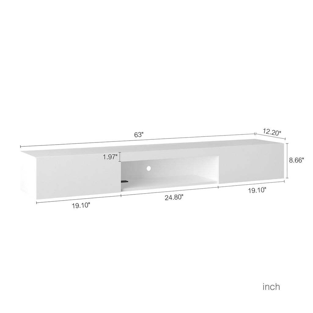 Floating TV Wall Shelf with 16-Colour LED Lights — 55–65"