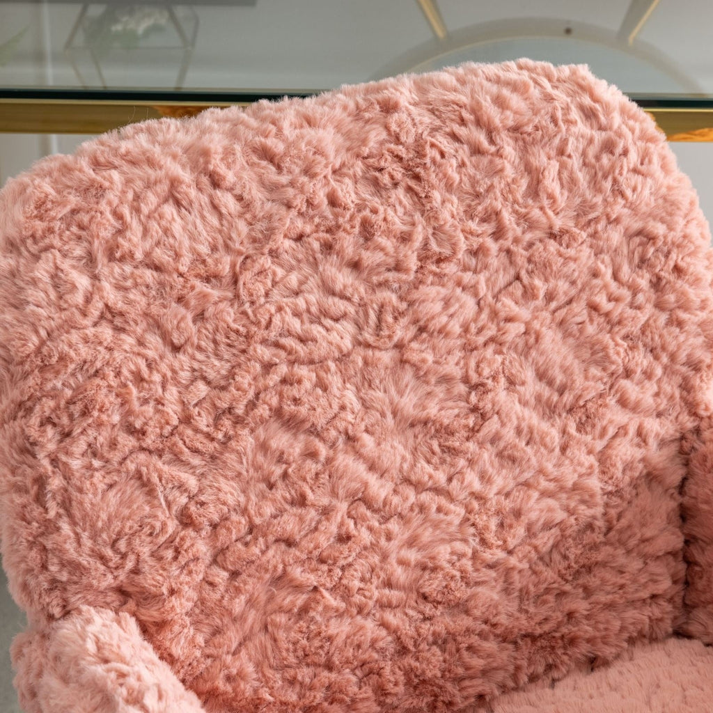 The Faux Fur Swivel Chair — Pink