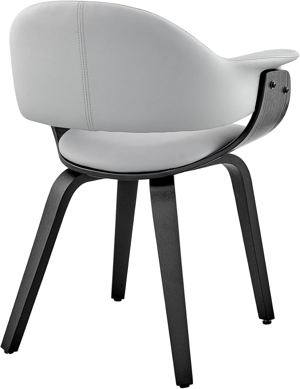 Adalyn Faux Leather Dining Room Accent Chair Gray Black Wood Base