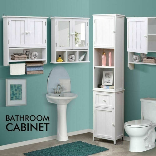 Tall Bathroom Storage Cabinet - White