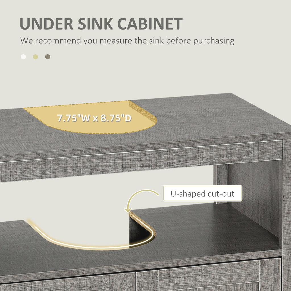 Under-Sink Bathroom Storage Cabinet — Gray