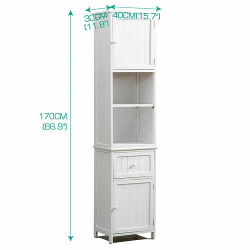 Tall Bathroom Storage Cabinet - White