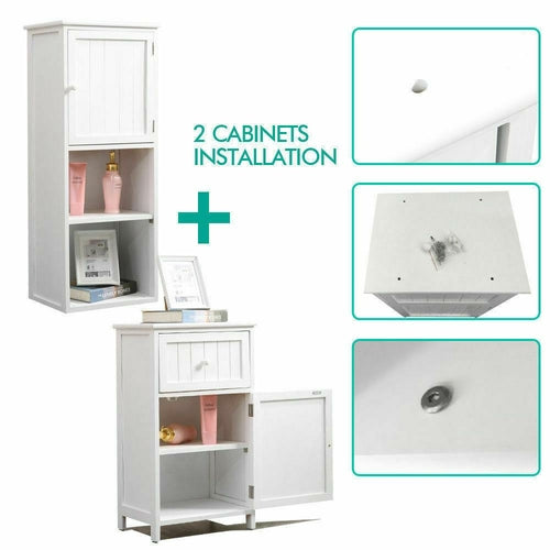 Tall Bathroom Storage Cabinet - White