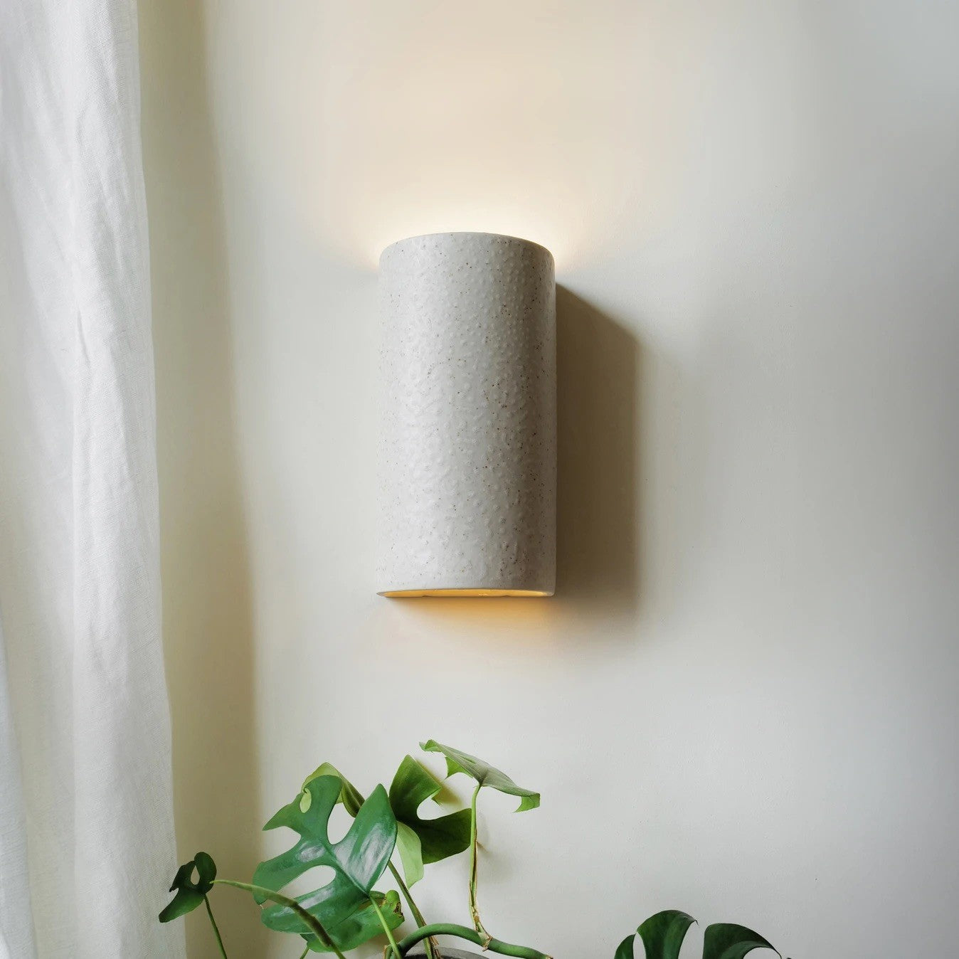 Ceramic wall light CURVE - Beige Spotted Brown