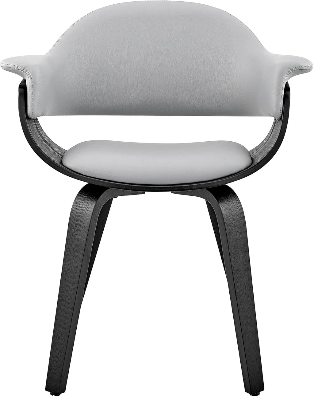 Adalyn Faux Leather Dining Room Accent Chair Gray Black Wood Base