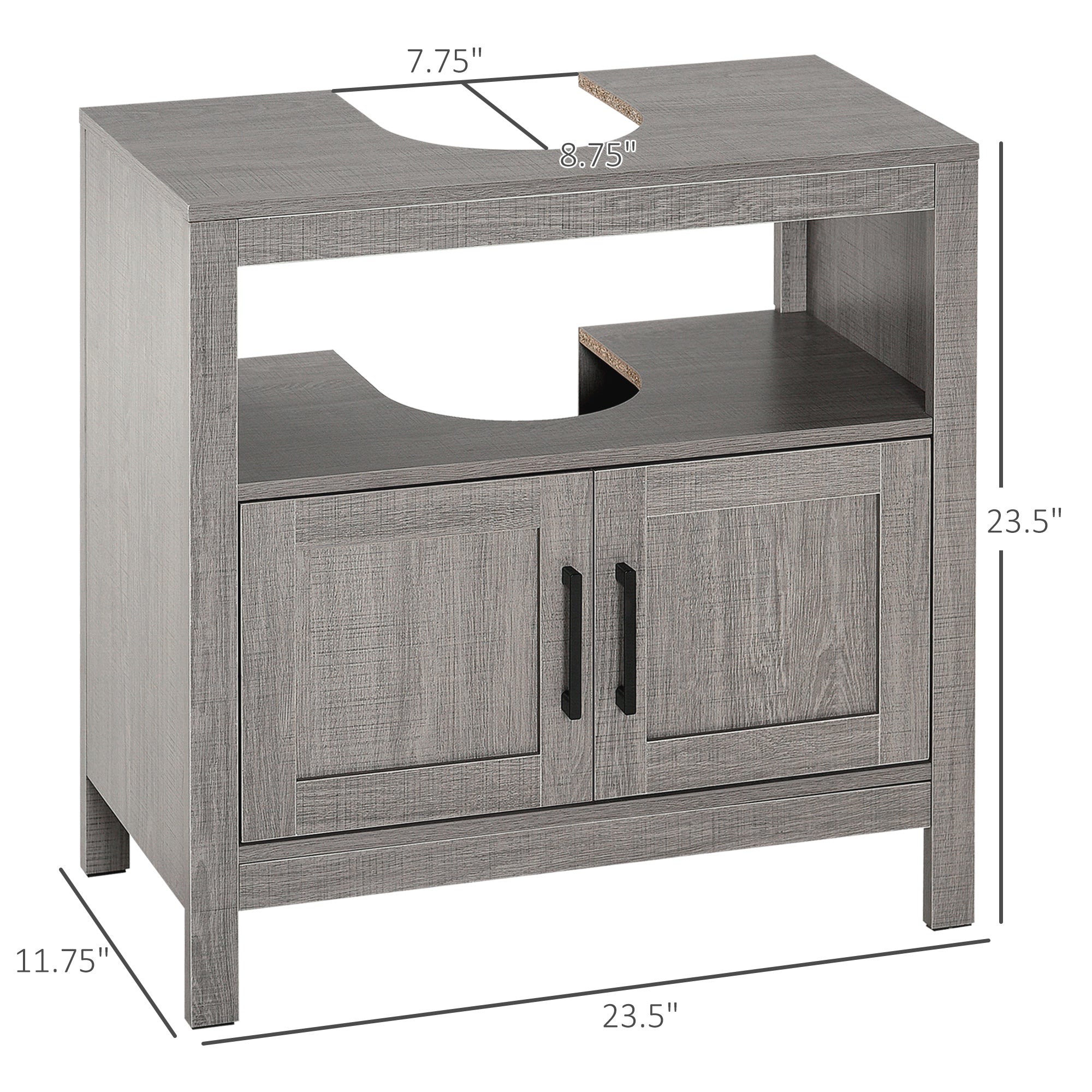 Under-Sink Bathroom Storage Cabinet — Gray