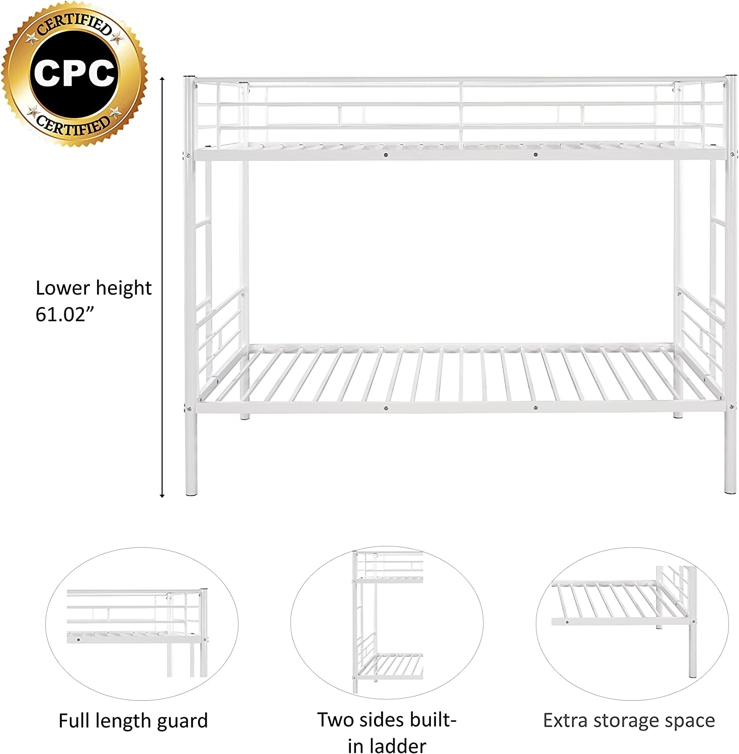 Twin Over Twin Metal Bunk Bed