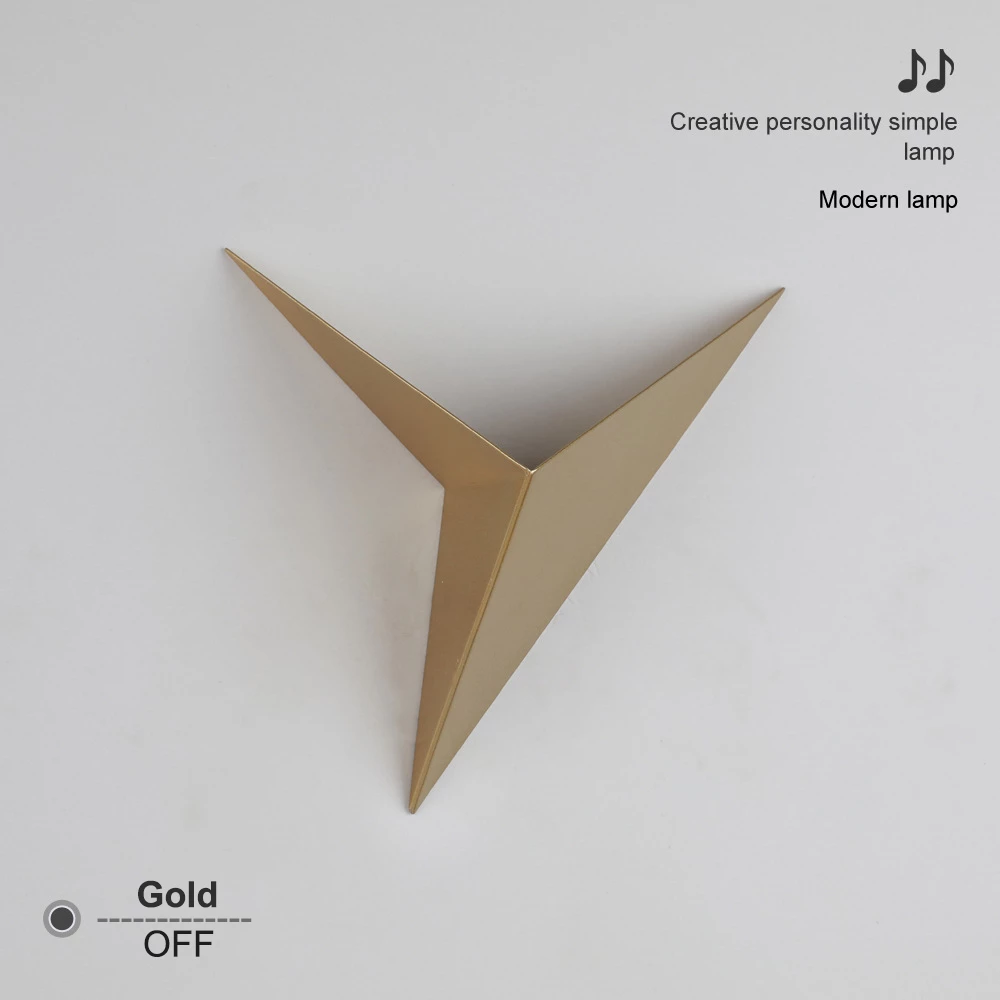Triangular LED Wall Lamp — Black, White or Gold