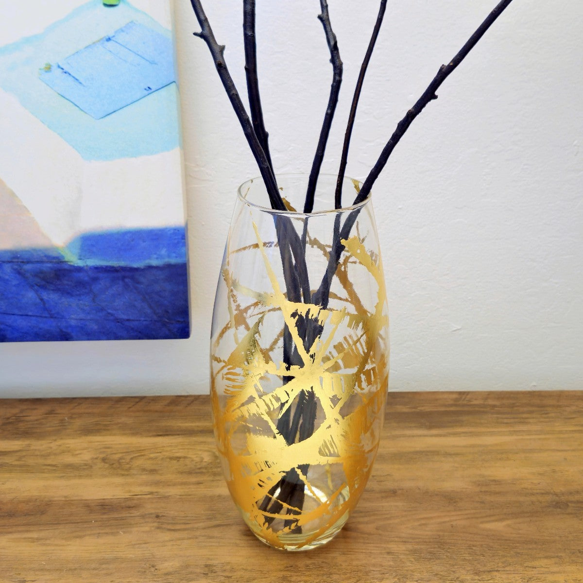 Amaryllis Gold Gilded Glass Bullet Vase