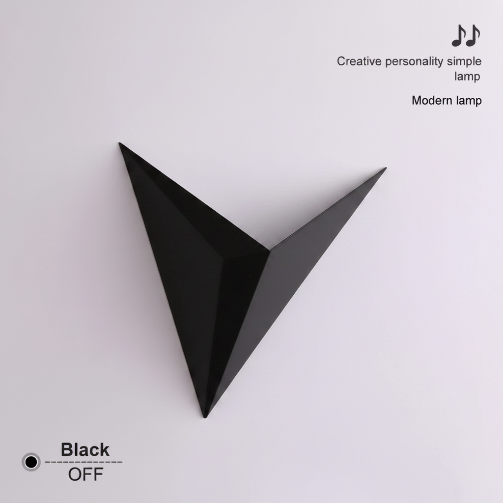 Triangular LED Wall Lamp — Black, White or Gold