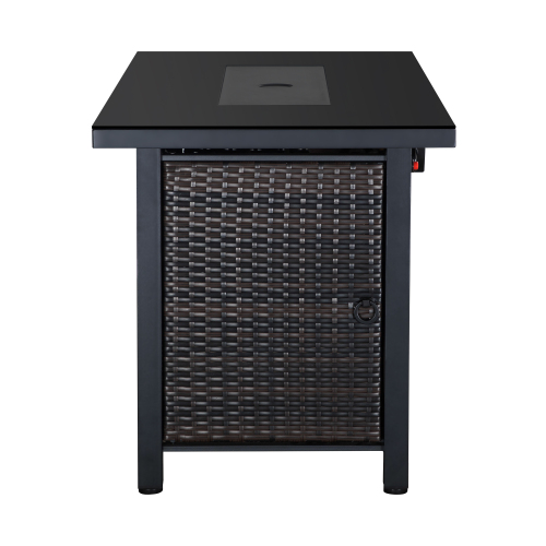 Propane Fire Pit Table with Rattan Surround & Lid