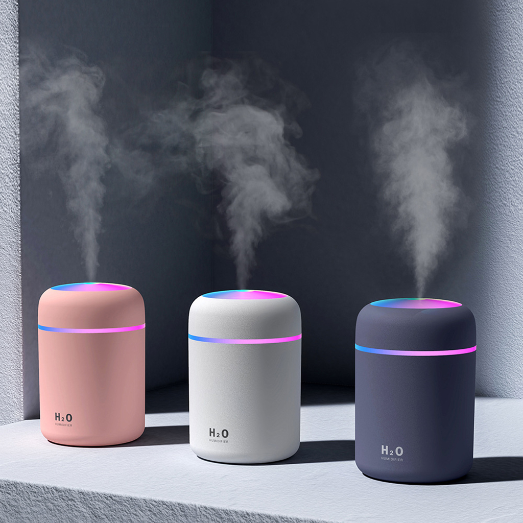 Portable Air Humidifier & Aroma Diffuser — 300ml with Night Light