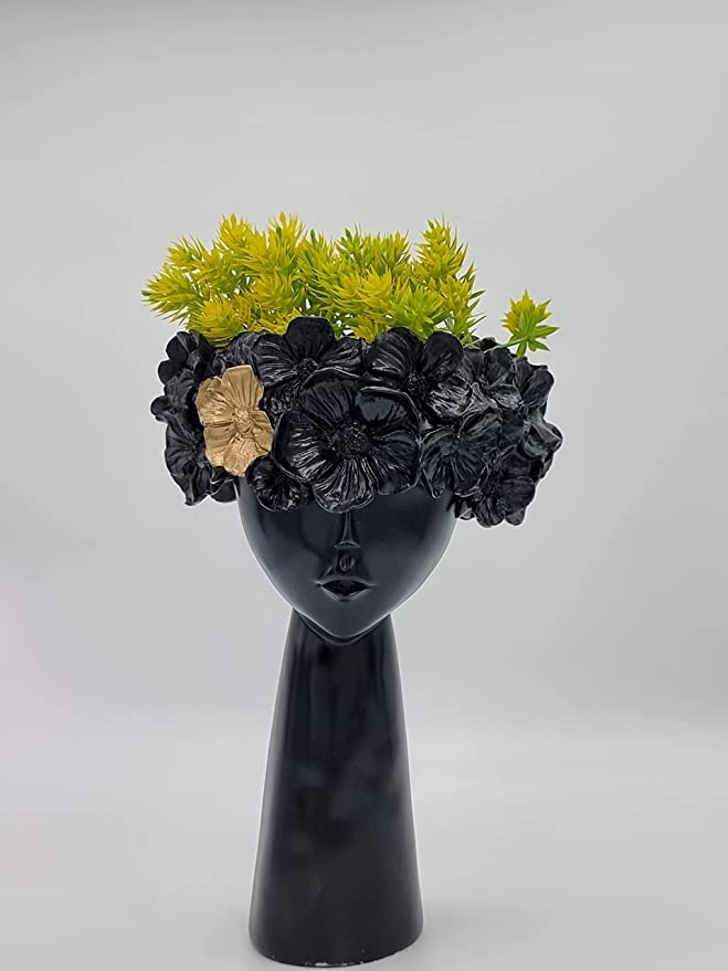 Female Head Face Vase Set of 2