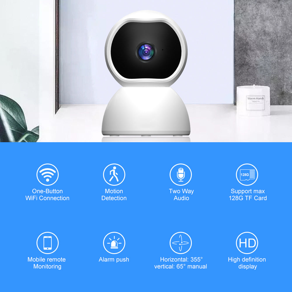 1080P Indoor WiFi Security Camera with Night Vision & Motion Detection