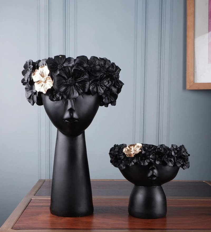 Female Head Face Vase Set of 2