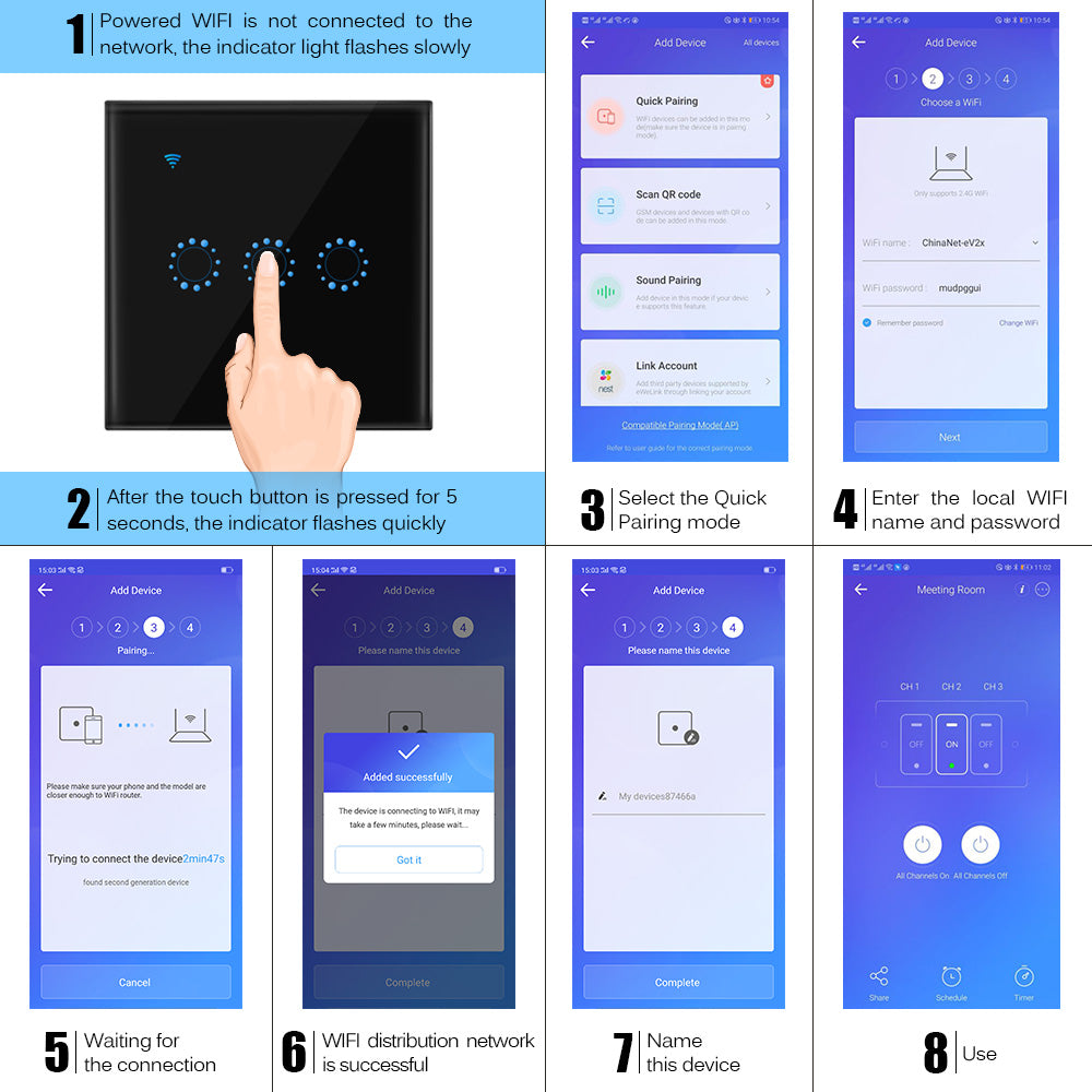 Smart WiFi Touch Light Switch