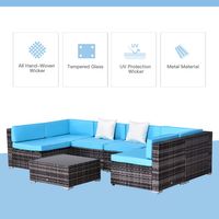 7-Piece Rattan Outdoor Sofa Set