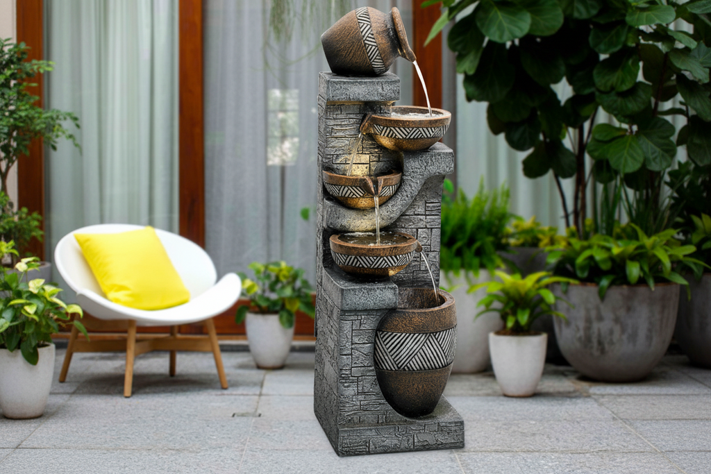 Garden Landscape Water Fountain with LED Lights