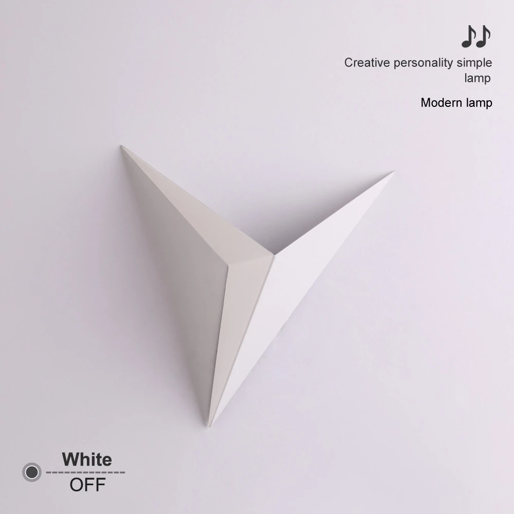 Triangular LED Wall Lamp — Black, White or Gold