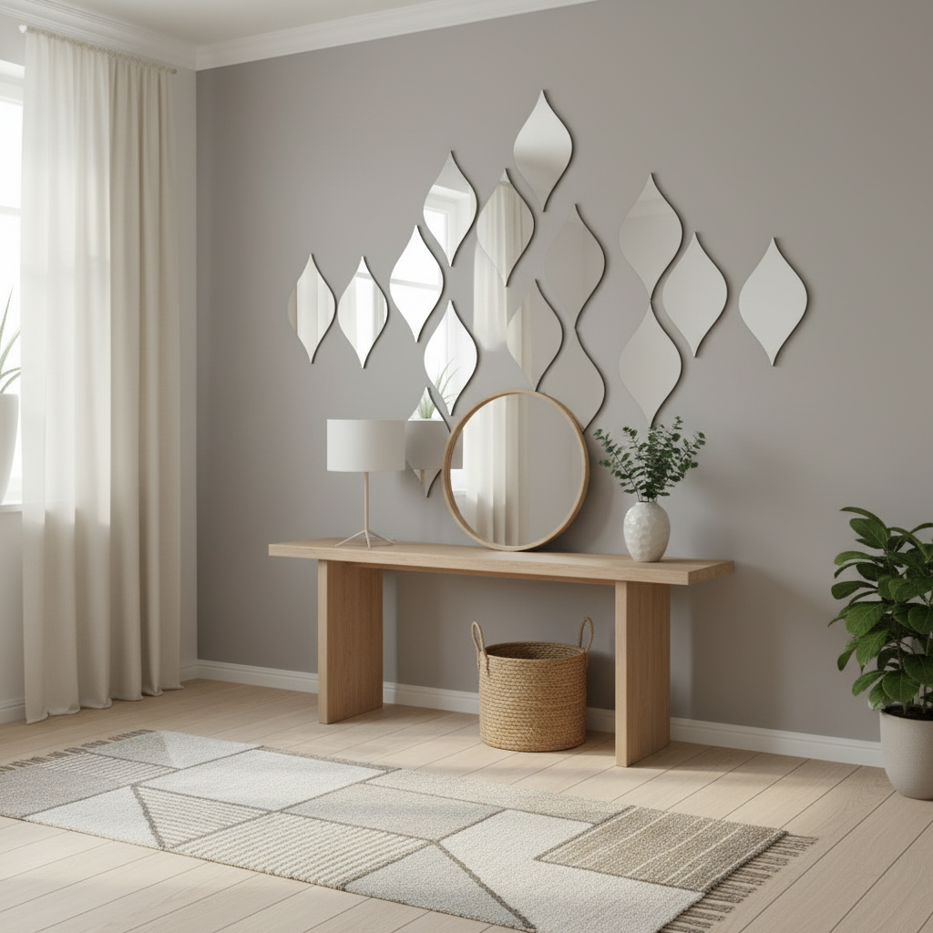Gold Leaf Wall Mirror Set
