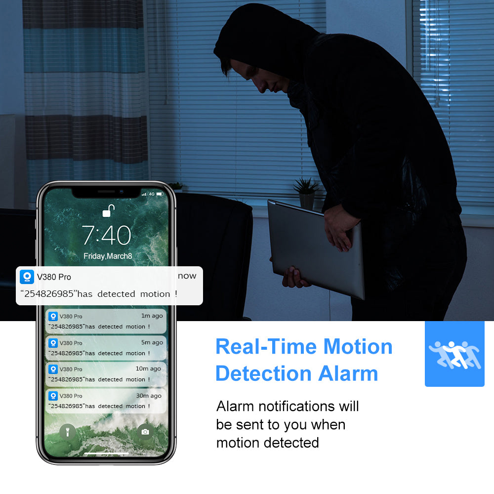 1080P Indoor WiFi Security Camera with Night Vision & Motion Detection
