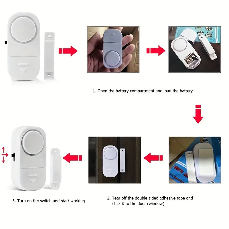 Door & Window Burglar Alarm Sensor — 1 or 2 Pack