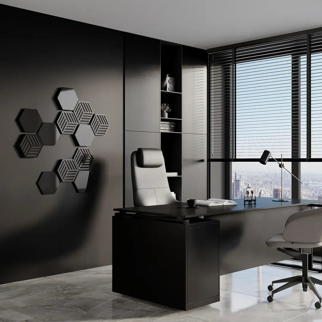 Acoustic Hexagon Wood Wall Panels — 3D Sound-Absorbing Decor