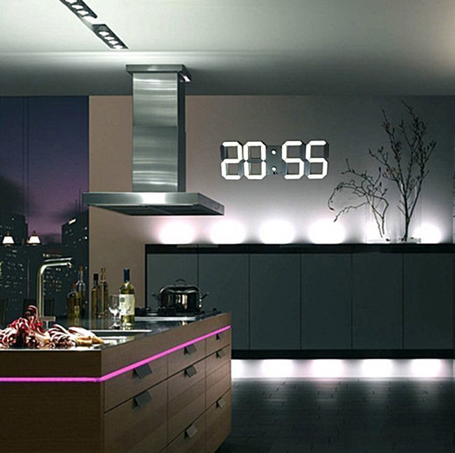Digital LED Wall Clock with Remote Control