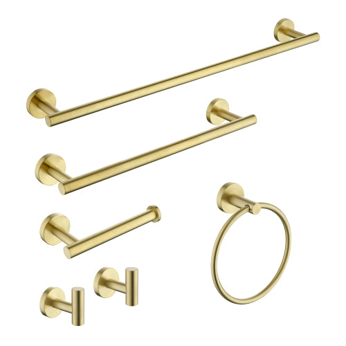 6-Piece Bathroom Towel Rack Set — Wall-Mounted