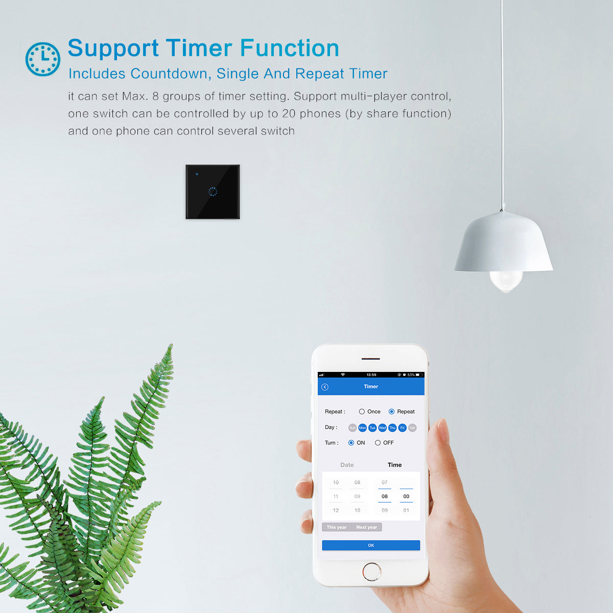 Smart WiFi Touch Switch – EU Standard