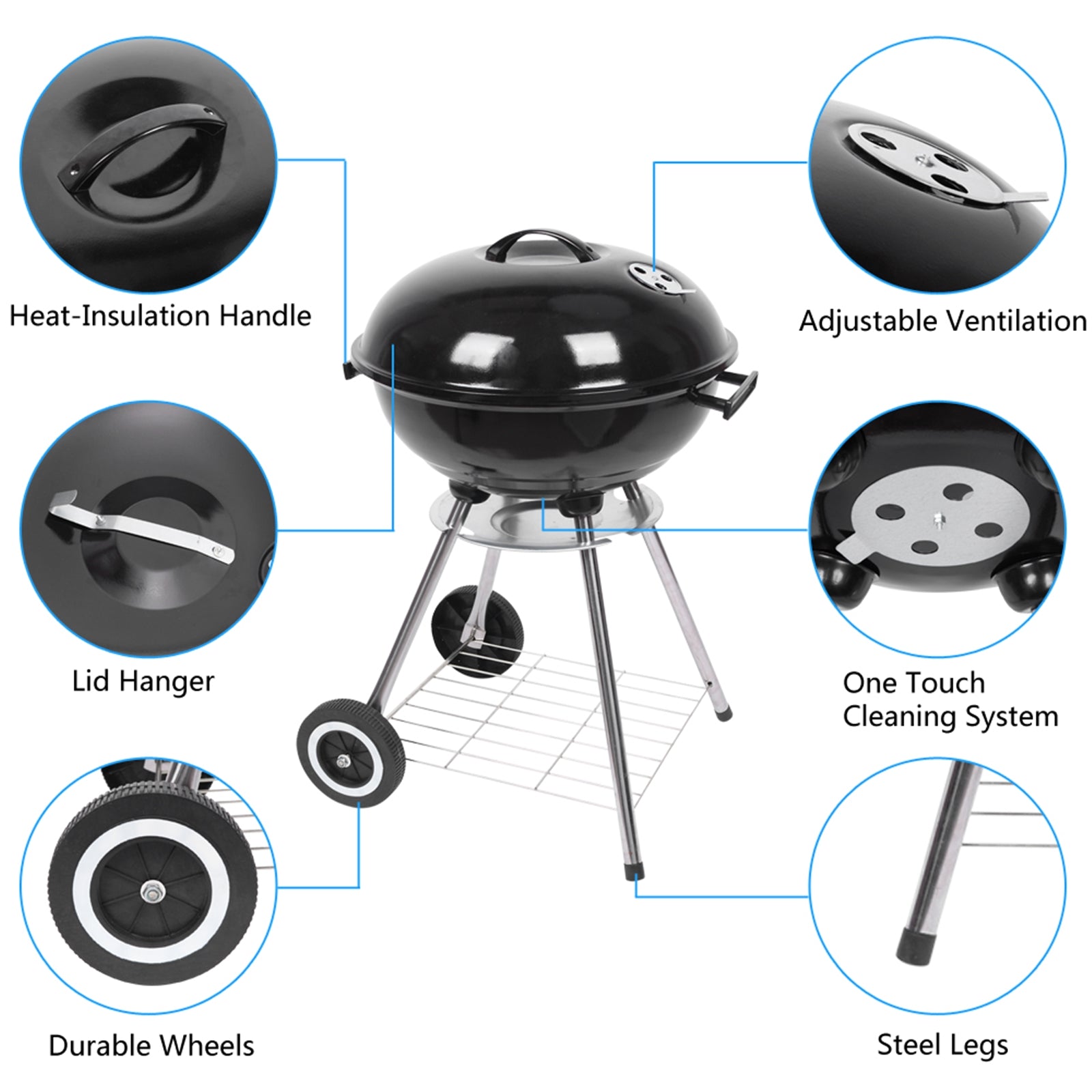 18" Charcoal BBQ Grill — Outdoor Kettle