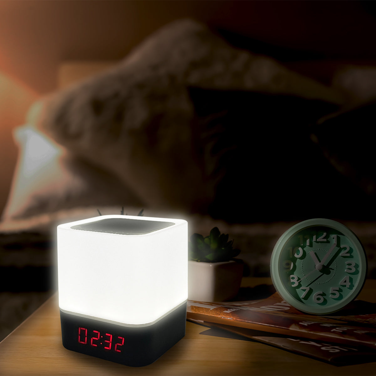 Color-Changing Alarm Clock with Bluetooth Speaker