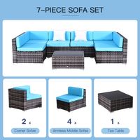 7-Piece Rattan Outdoor Sofa Set