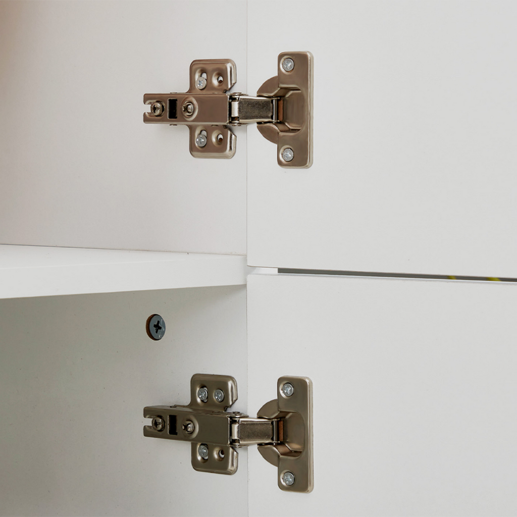 3-Door White Wardrobe with Drawers