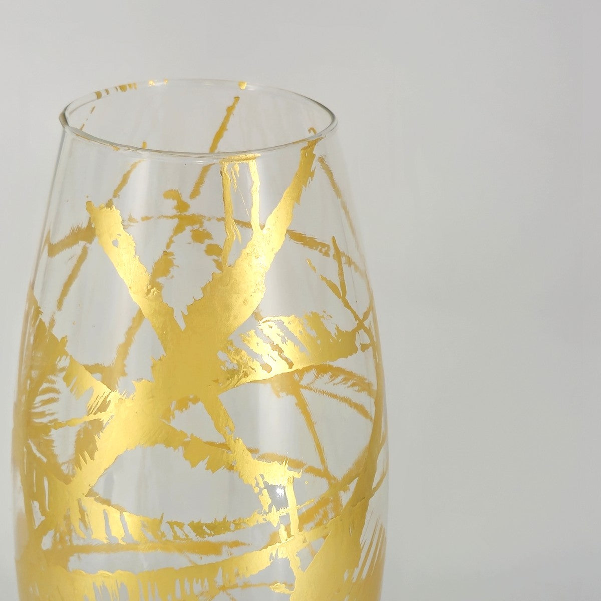 Amaryllis Gold Gilded Glass Bullet Vase