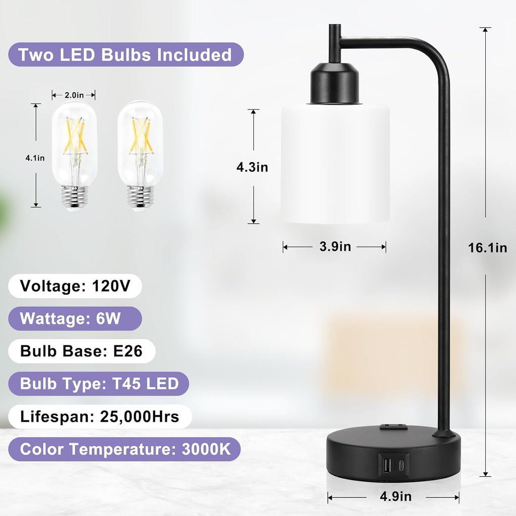 Touch Bedside Lamps with USB-C Charging